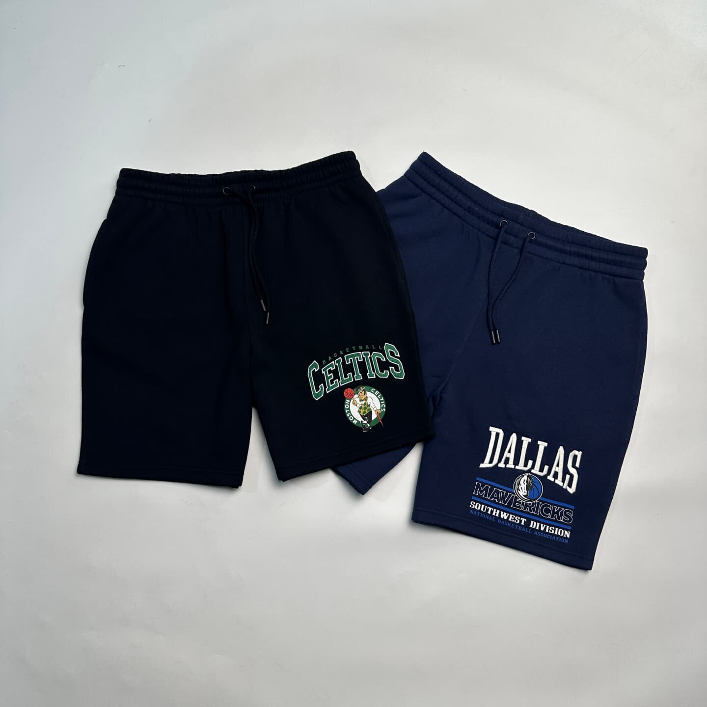 出口美国 篮球达拉斯男士直筒加绒短裤 刺绣+印花队标休闲五分裤