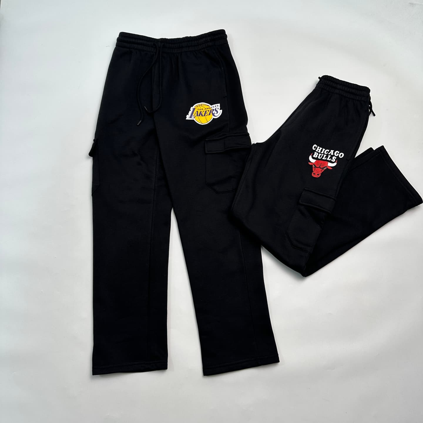 美式多袋工装卫裤印花大码长裤