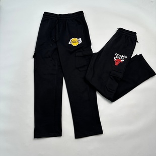 多袋工装 卫裤 胶印印花队标 外贸尾货 长裤 男士 直筒大码 原单美式