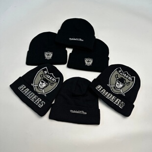 美版 原单M&N版橄榄球突袭者毛线冷帽西海岸复古街头hiphop刺绣帽