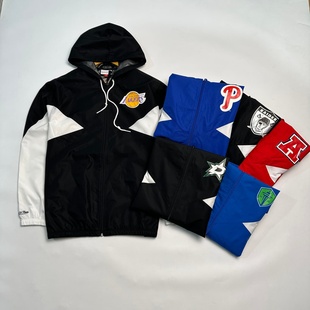 撞色拼接胶印队标 防水外套 原单M&N联名美国四大运动联盟男士 薄款