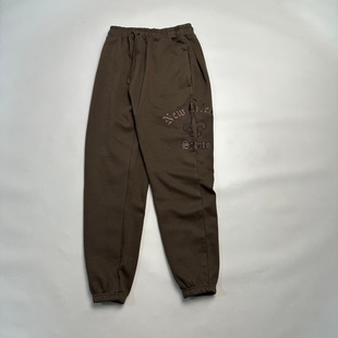 万针刺绣队标 外贸尾货 加绒卫裤 NFL圣徒队男士 橡筋收口 原单美式