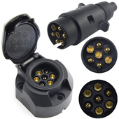 7芯针拖车电源线束插头插座 拖拉机拖挂房车信号尾灯7孔星转接头