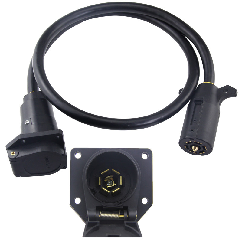 美国进口皮卡车挂车拖车尾灯连接线 美式7针芯房车行车充电延长线