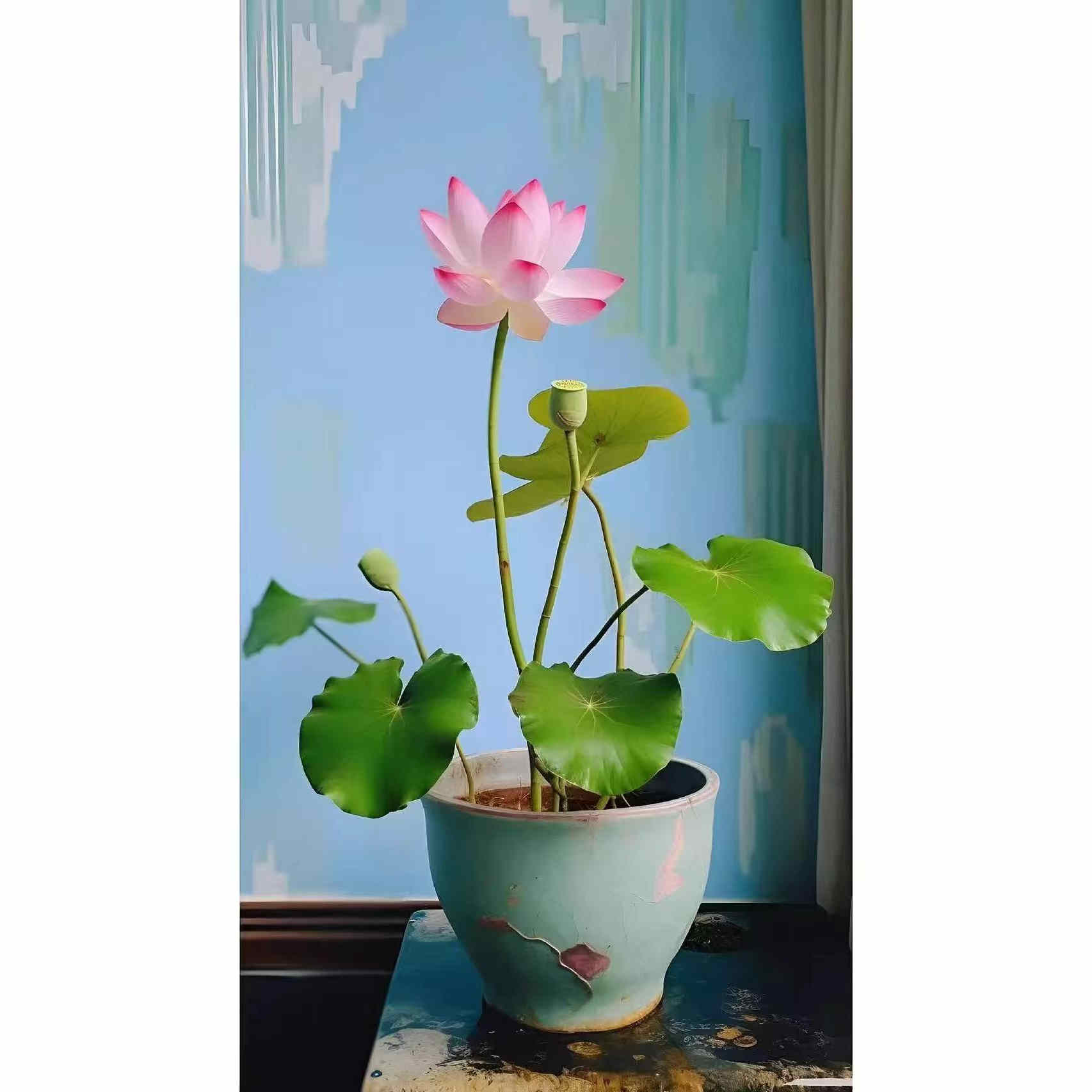 大型荷花微型碗莲荷花根苗水生花卉食用莲藕水缸盆栽阳台庭院种植