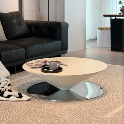 北欧风圆形茶几小户型现代简约哑光边几客厅飞碟茶几