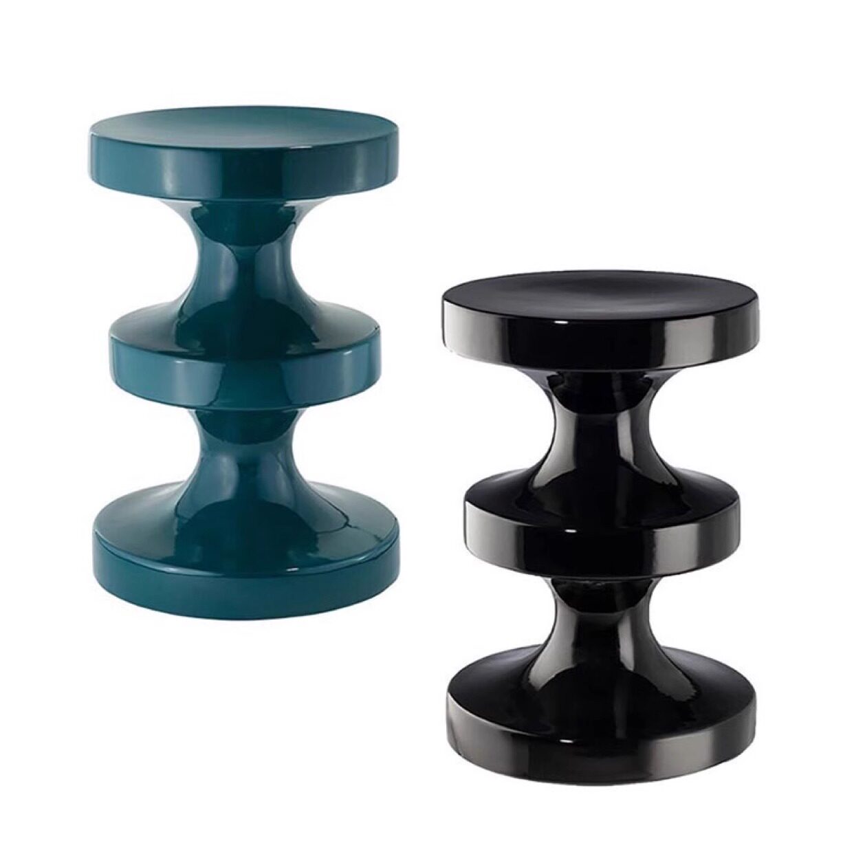 北欧设计师圆形玻璃钢边几现代简约小凳子免安装客厅茶几