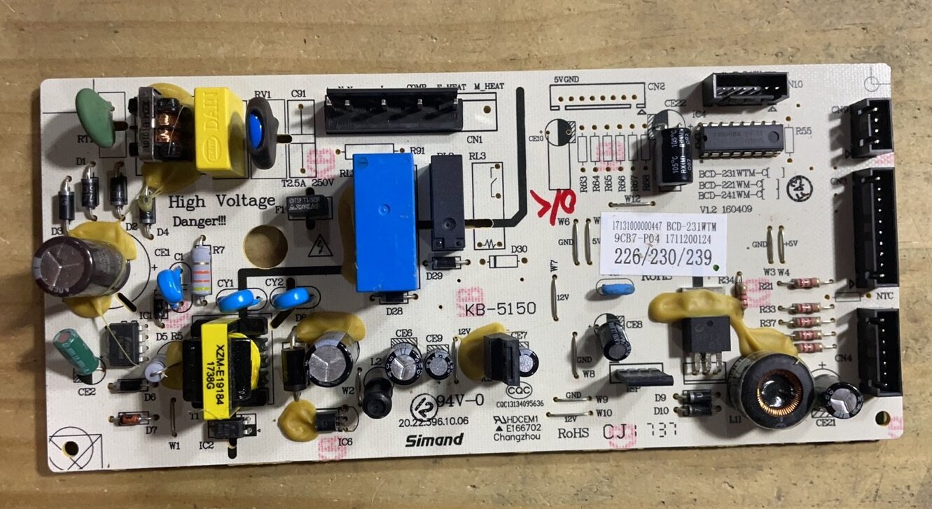 拆机美 冰箱电脑板 BCD-231WTM 17131000000447  电源板 主板