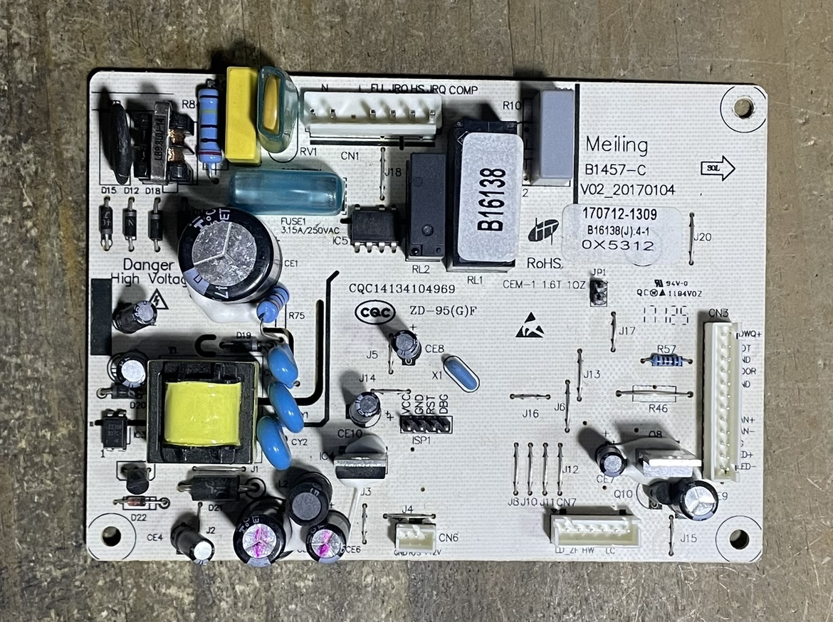 美菱冰箱BCD-201WEC 220WCH 206WECX主板电源板B15185.4-1电脑版