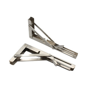 不锈钢L型折叠支架托架三角形支架置物弹簧活动支架玻璃层板托