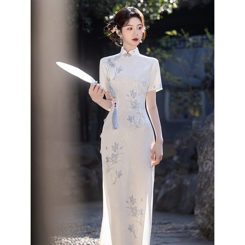 绝美旗袍新中式订婚日常可穿2025新款高端气质印花改良年轻款少女