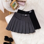 女童半身裙2025秋冬新款 儿童毛呢百褶裙子洋气小女孩学院风JK短裙