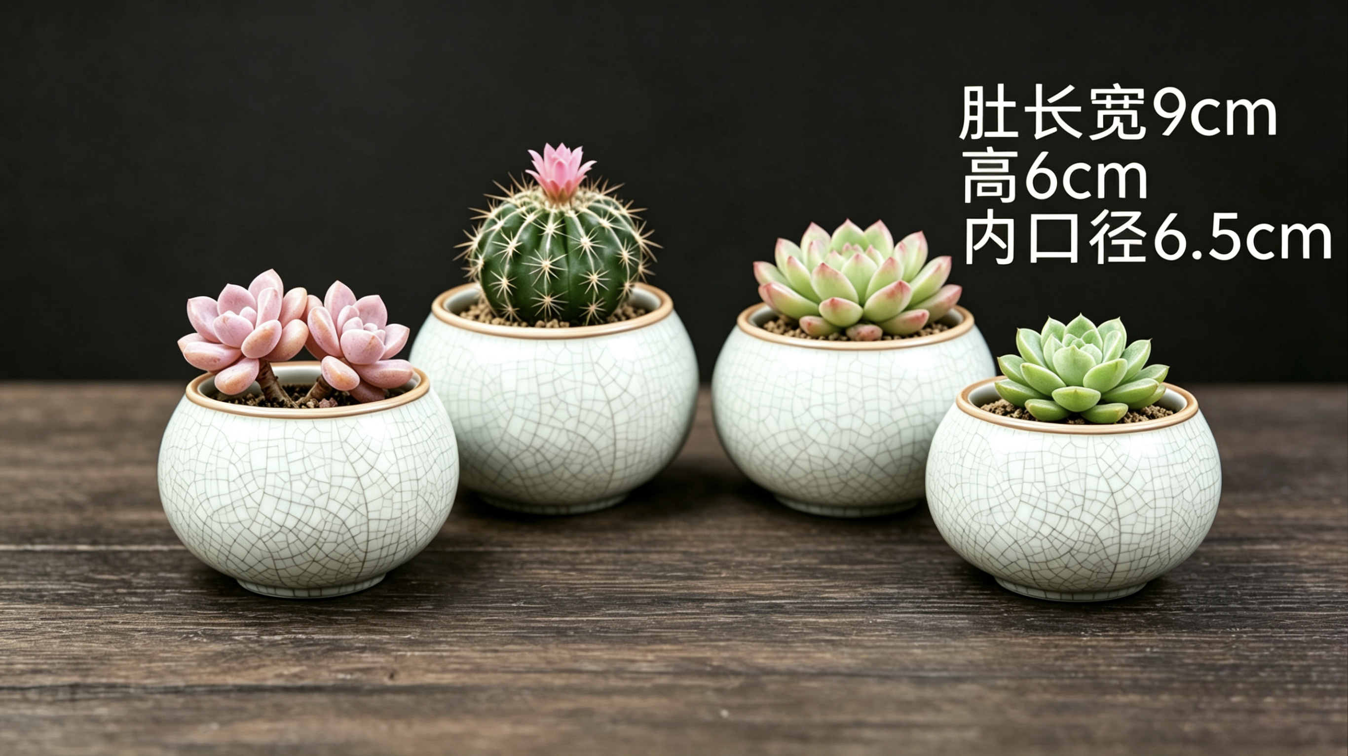 包邮简约个性桌面窑变素烧透气多肉有孔冰裂釉洗墨肉肉陶瓷花盆