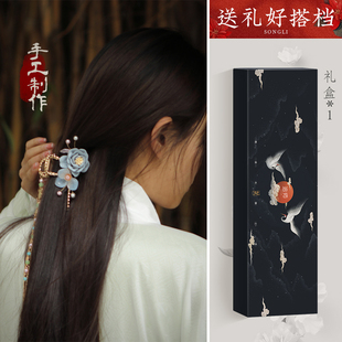 追师发夹礼盒装古风发饰流苏花朵抓夹中国风旗袍汉服头饰鲨鱼夹女