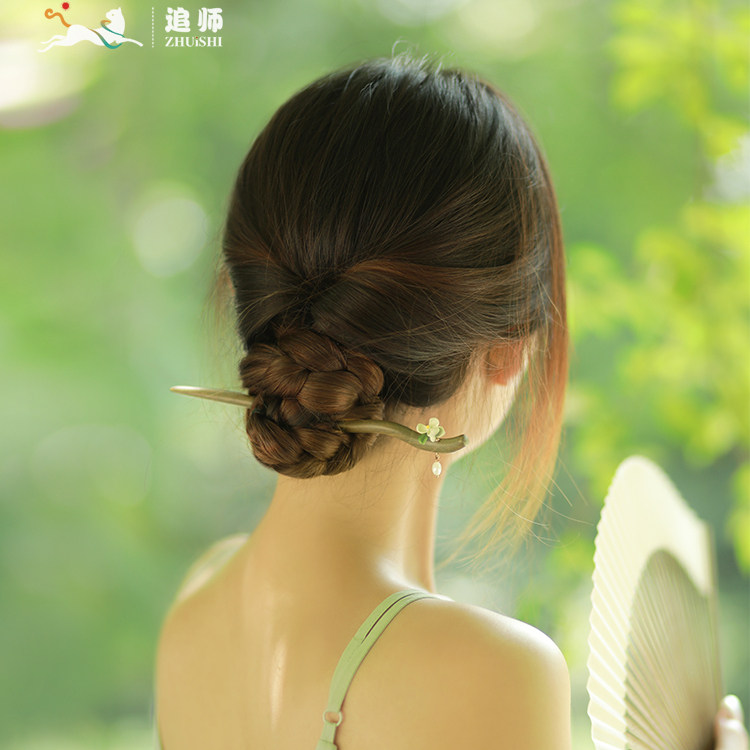 檀木发簪盘发簪子上班族日常通勤图片