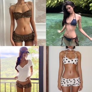 合集 辣妹比基尼套装 海边度假温泉性感分体泳衣 美式 H家欧美女装