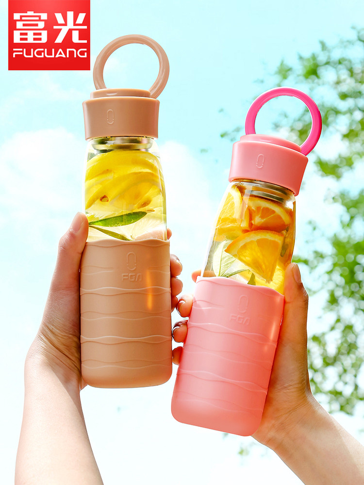 富光fga玻璃杯便携家用男女学生水杯便携泡茶杯带盖运动随手杯子