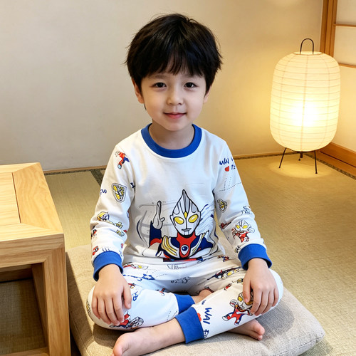 男童纯棉睡衣秋衣秋裤家居服套装