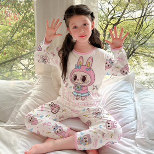 家居服男女童宝宝空调服套装 拉布布儿童睡衣女孩2026新款 春夏薄款