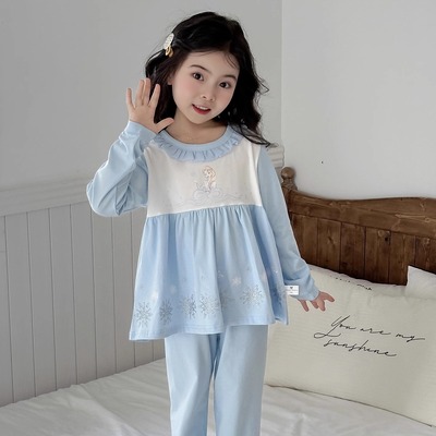 女童睡衣a类纯棉秋冬款2025新款