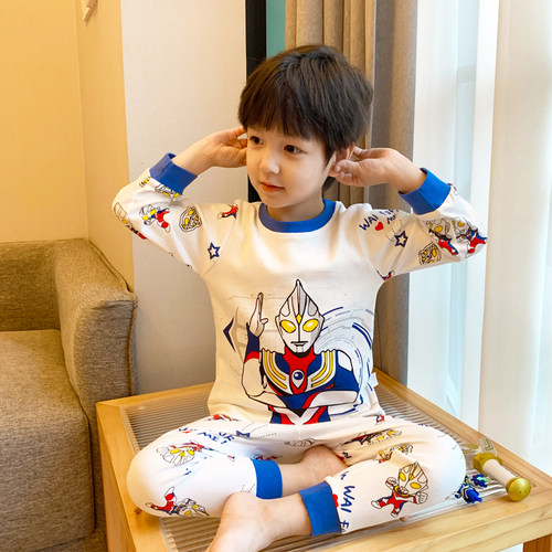 男童纯棉睡衣秋衣秋裤家居服套装