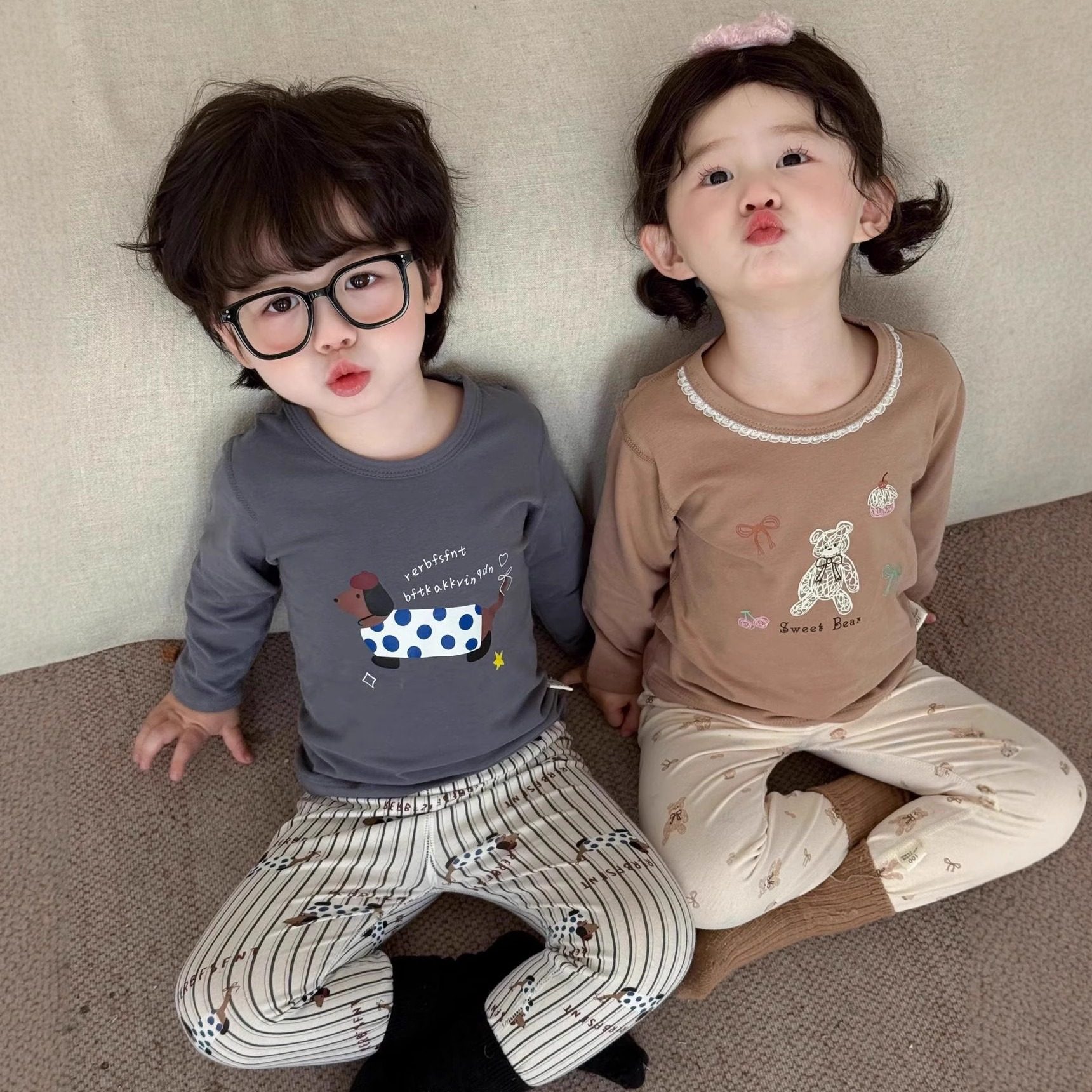 儿童纯棉睡衣无骨秋衣裤内衣套装