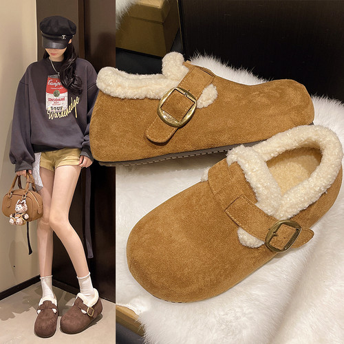 内增高加绒加厚保暖全包勃肯鞋女