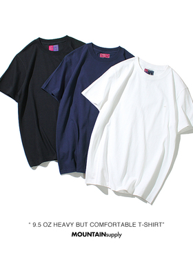 MOUNTsupply打底T恤重磅Tee三本针内搭阿美咔叽桶织男舒适短袖