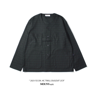 MOUNTsupply日系衬衫 棒球夹克外套DUGOUT无领剪裁余文乐visvim 式