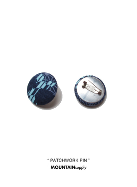 Morbit PATCHWORK PIN日本古布型染印花布拼接胸针徽章勋章胸章