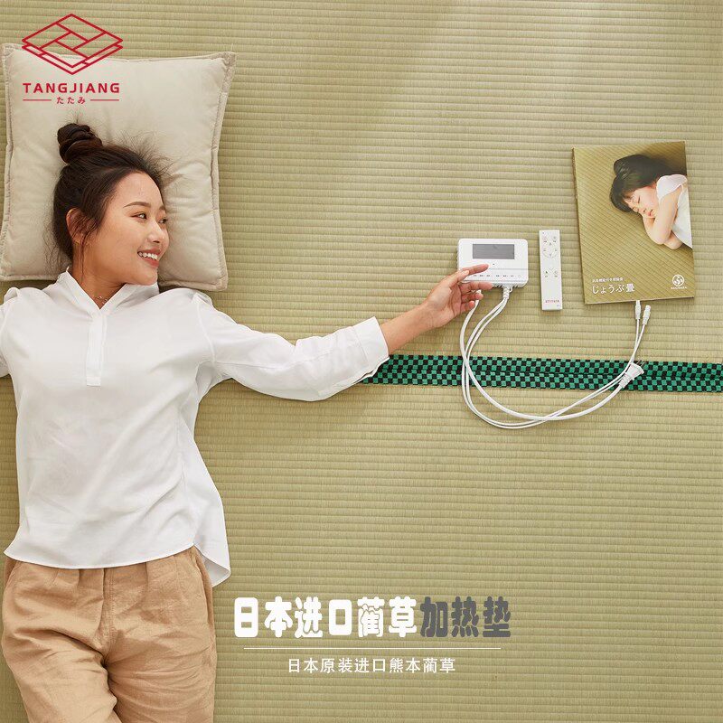 【熊本凉风】日本原装进口蔺草加热榻榻米垫子踏踏米定做床炕地垫