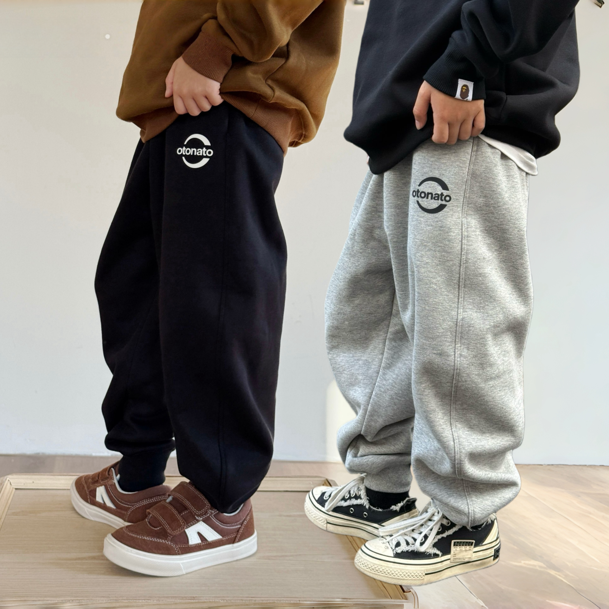 厚实一体绒男童休闲卫裤冬款抗寒