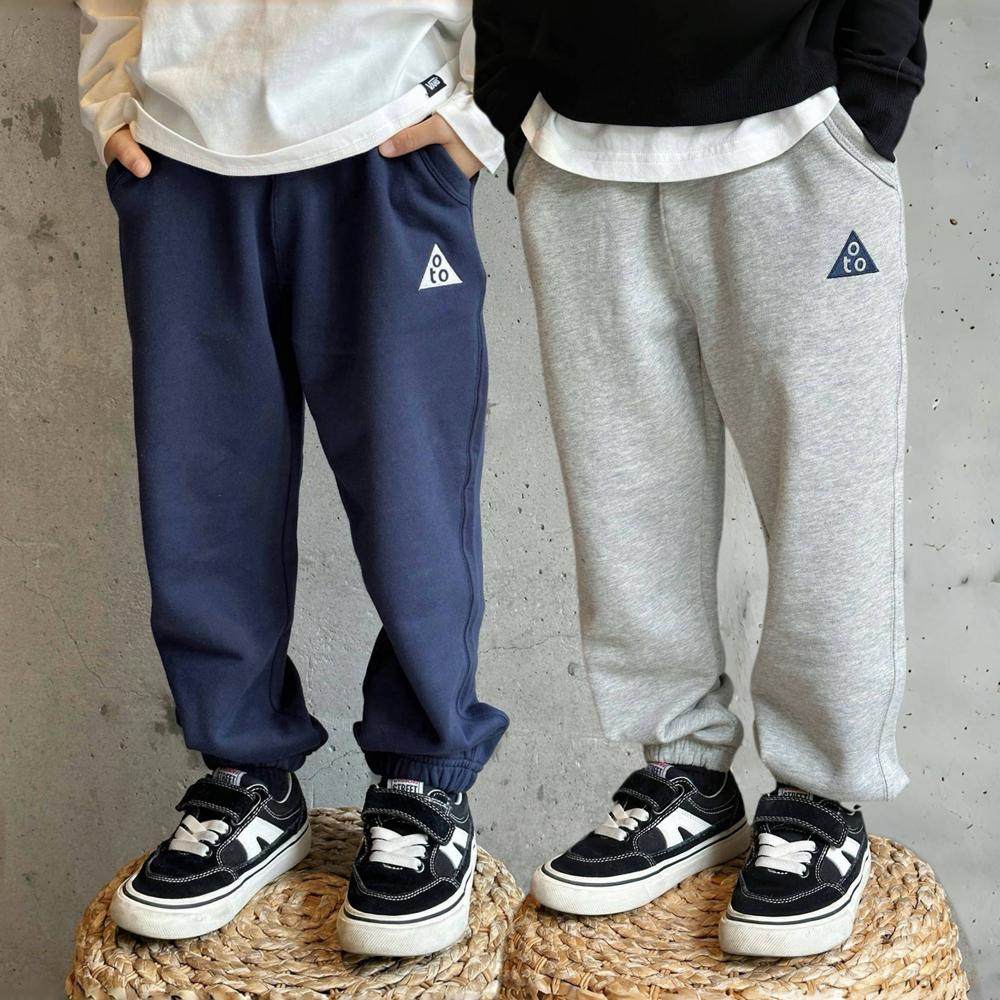 男童裤子秋冬新款男女中大童简约运动纯棉毛圈束脚卫裤大裆裤学生