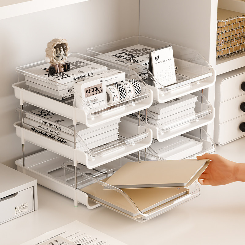 透明多层桌面可移动文件架