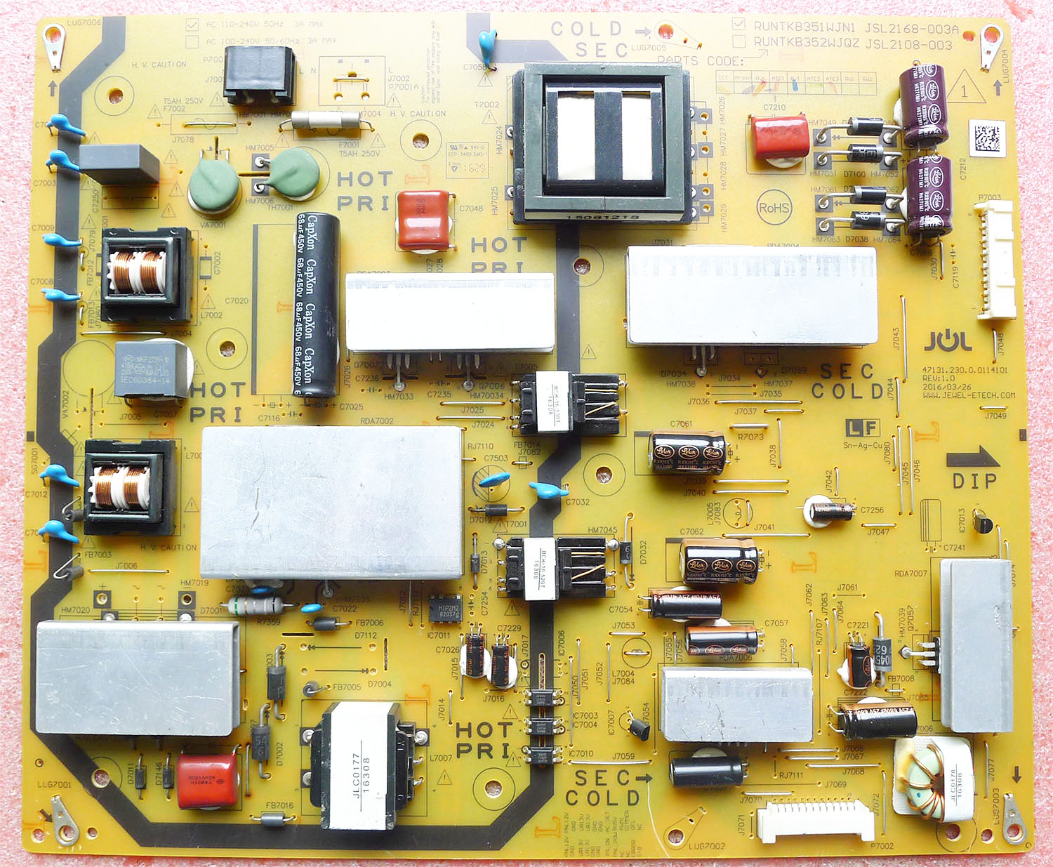 夏普电视机电源板RUNTKB351WJN1
