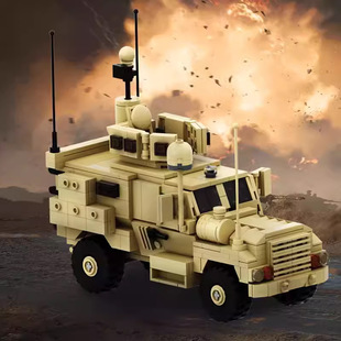 MOC-67376美洲狮防地雷反伏击装甲车 小颗粒拼装益智积木模型玩具