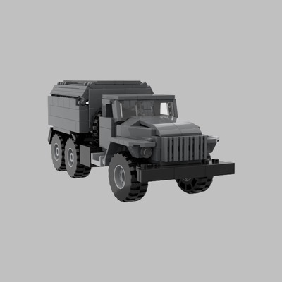 乌拉尔运输卡车模型MOC积木玩具