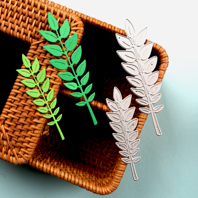 切割模板DIY刀模cutting die滚花机纸艺机树枝羽状树叶对称手工