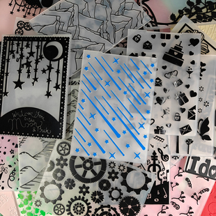 多纷DIY塑料凹凸压花模板6生日贺卡浮雕纹理夹embossing folder