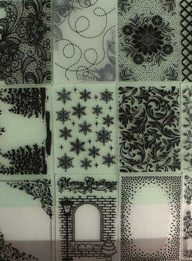 多纷DIY塑料凹凸压花模板节日贺卡压浮雕纹理夹embossing folder