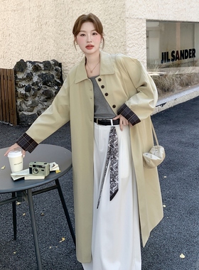 现货！2025秋装新款中长款气质撞色风衣外套女2C325-529P175K258