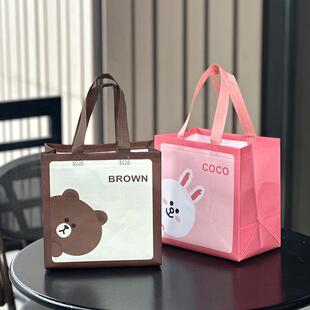 礼盒礼物卡通童装无纺布袋子可爱小熊服装店打包带购物手提袋定制