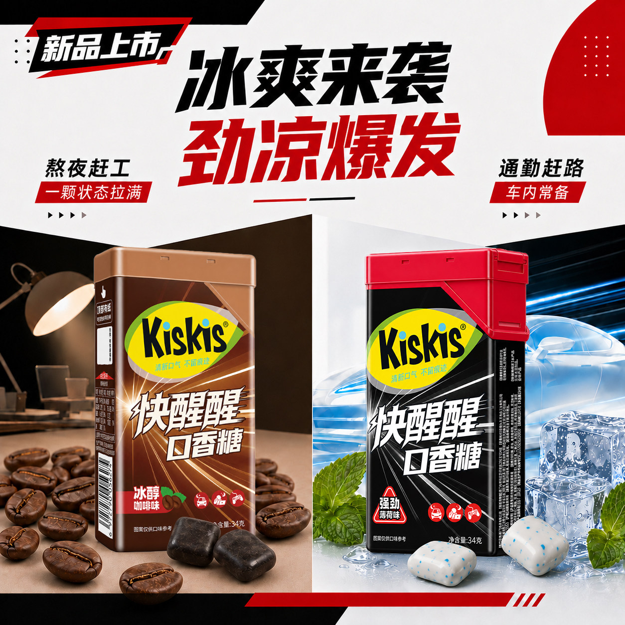 KisKis新品上市快醒醒口香糖图片