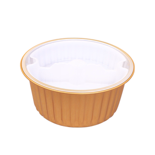 铝箔锡纸盒烤盘空气炸锅专用碗金色户外锡纸锅一次性火锅打包餐盒