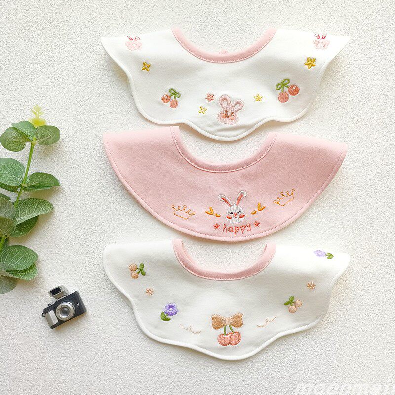 婴儿a类纯棉防水口水巾360度围嘴