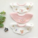 婴儿童a类纯棉防水口水巾宝宝360度刺绣立体图案小围嘴饭兜假领子