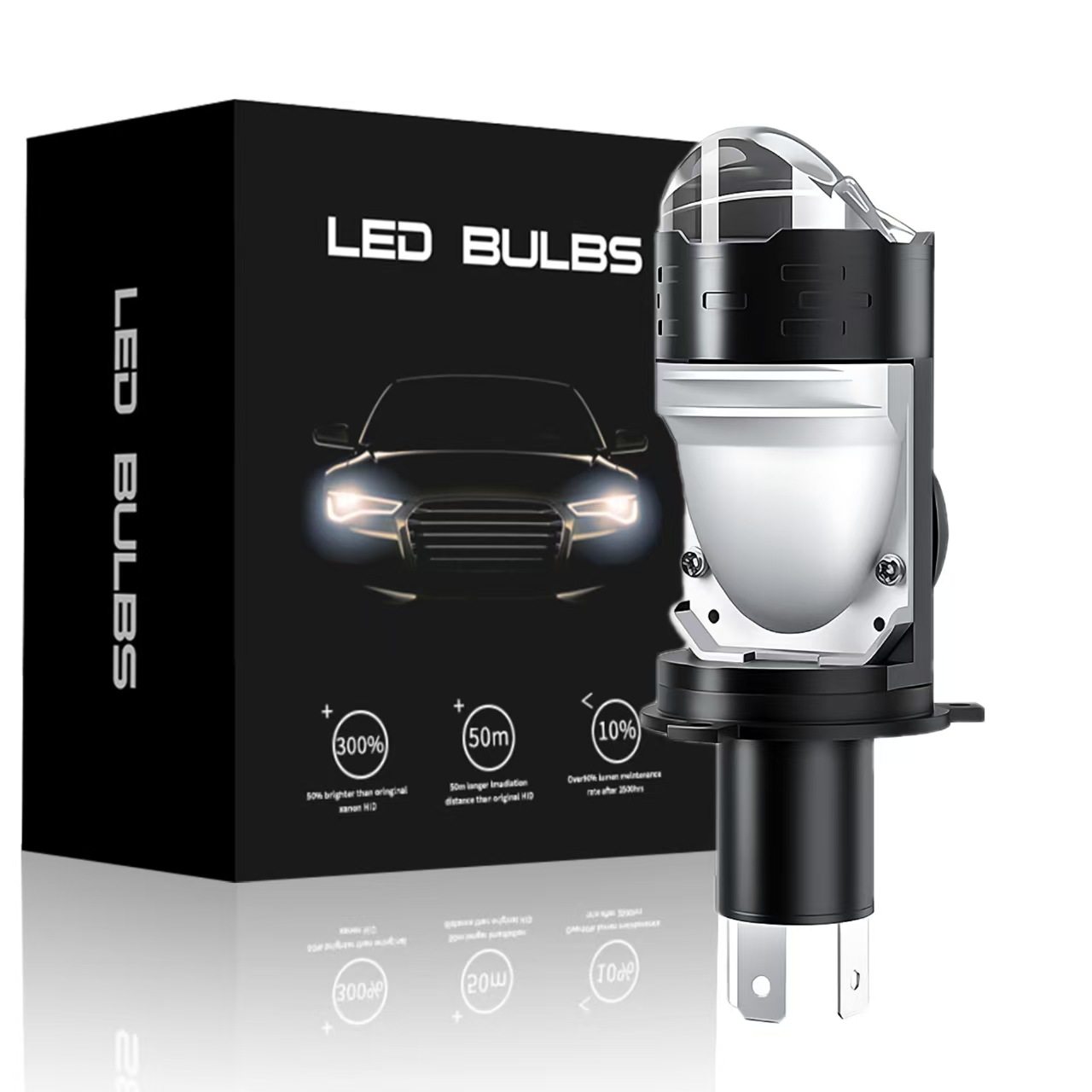 摩托车脚踏车激光改装大灯led灯超亮两爪三爪H4单爪自带透镜大灯,摩托车/装备/配件,摩托车车灯,淘宝优惠券,粉丝福利购,淘宝优惠卷