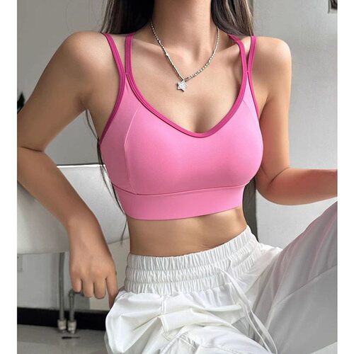 运动内衣女高强度一体杯美背普拉提训练防震健身文胸夏瑜伽服背心