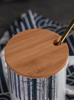 单拍 竹制杯盖与304勺子搭配店内马克杯杯盖竹子气味介意勿拍