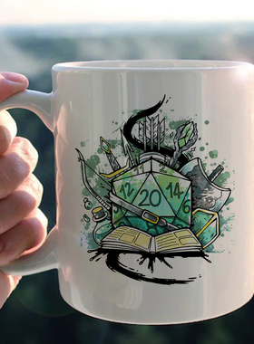 COC跑团骰子马克杯克苏鲁DND龙与地下城桌游色子桌游店铺礼物水杯